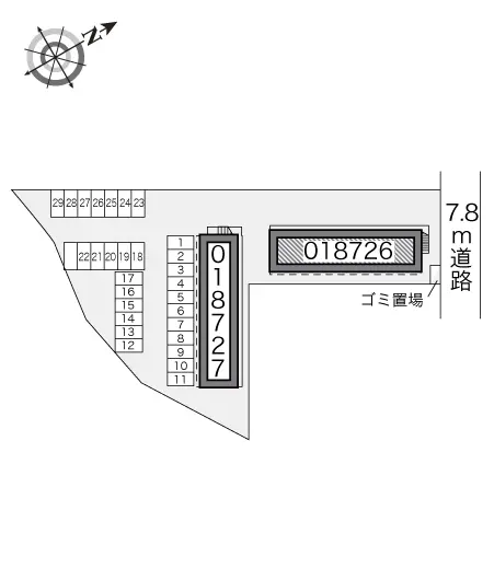 ★手数料０円★福島市鳥谷野　月極駐車場（LP）
